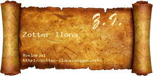 Zotter Ilona névjegykártya
